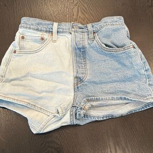 Levi 501 color split shorts